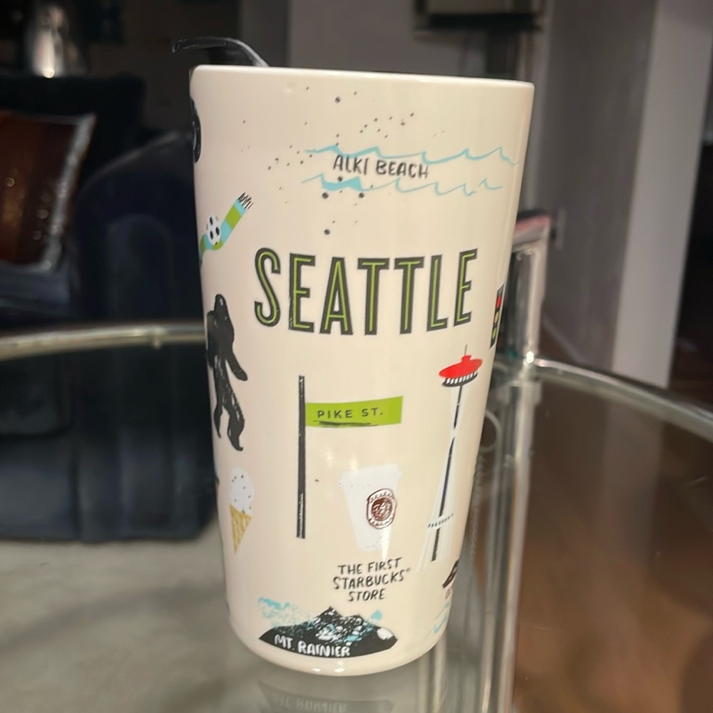 ☕️Starbucks ☔️Seattle Travel Double Wall 12 OZ Ceramic Tumbler
